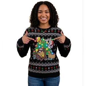 Looney Tunes Light Up Christmas Sweater L